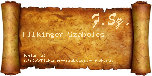 Flikinger Szabolcs névjegykártya