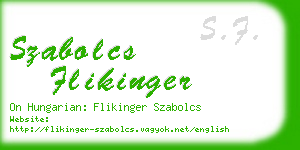 szabolcs flikinger business card